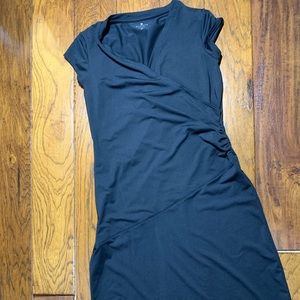 EUC BLACK Athleta Nectar Faux Wrap Dress Size ST
